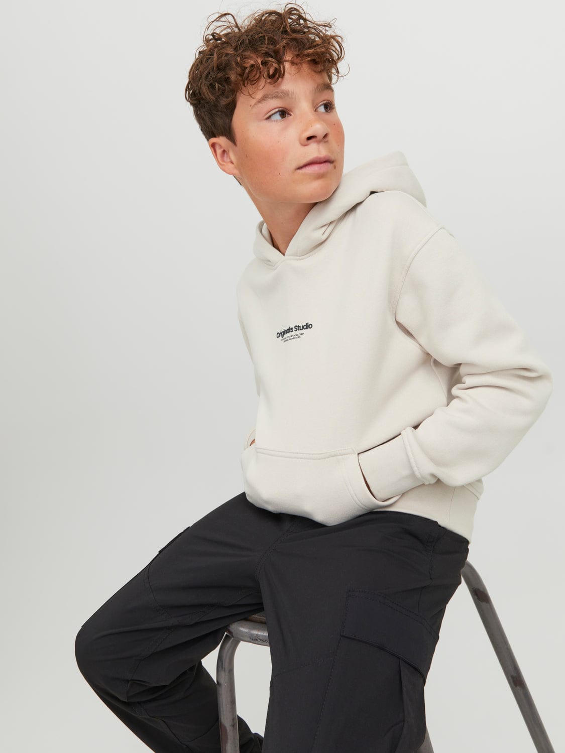Sudadera con capucha junior beige - JORVESTERBRO